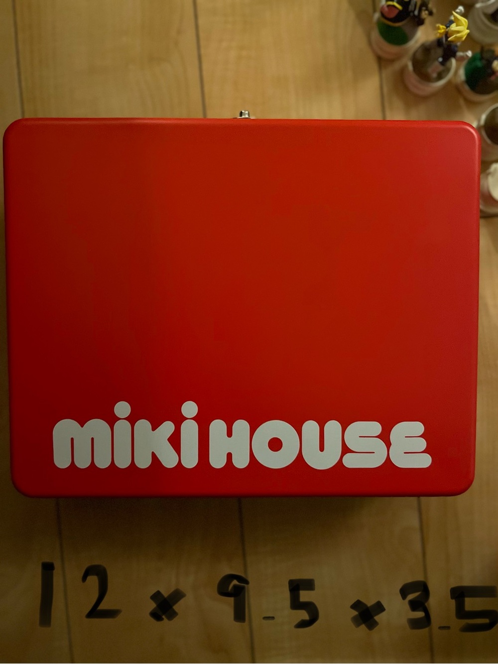 Miki House Red Metal Tin Retro Case Trunk Storage New